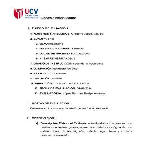 Informe psicologico hspq r