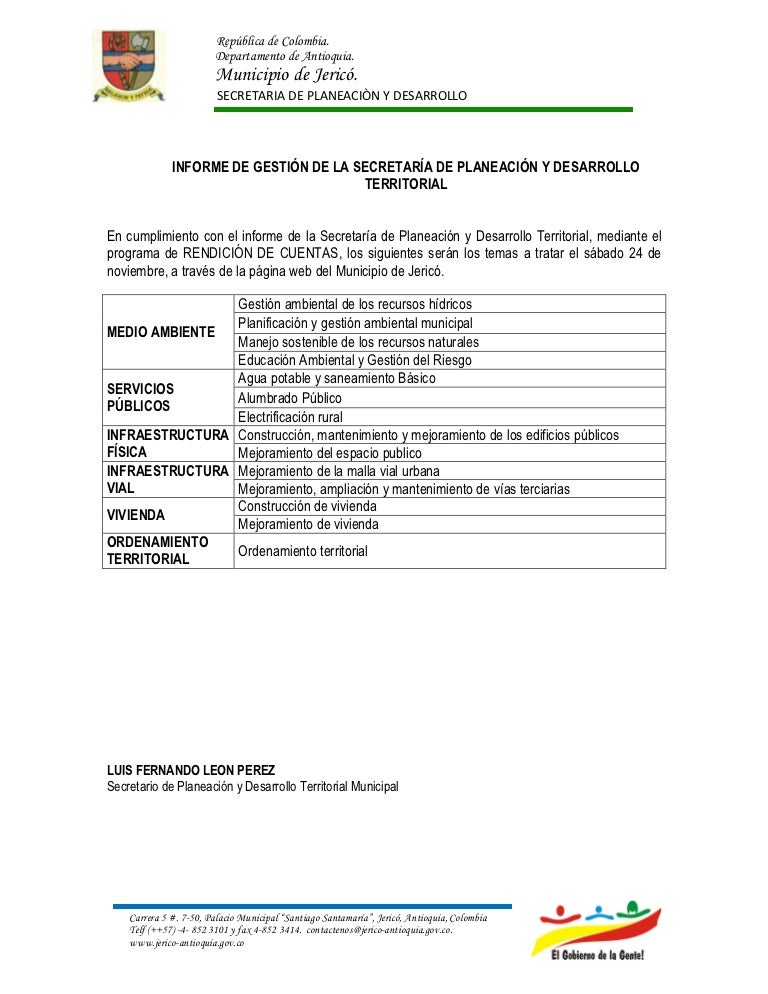 Informe rendicion de cuentas