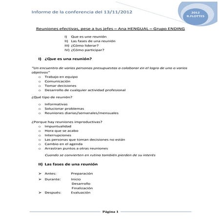 Informe reuniones efectivas, pese a tus jefes