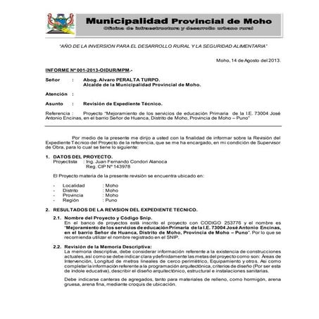 Informe revision de expediente tecnico 02