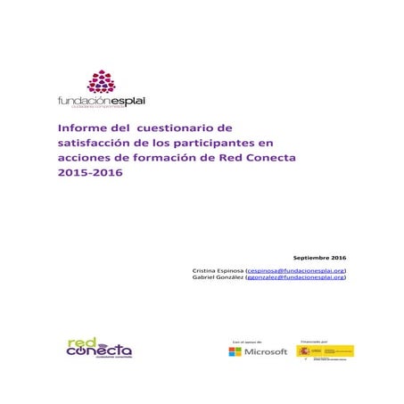 Informe satisfacción ciudadanía RedConecta 2015-2016