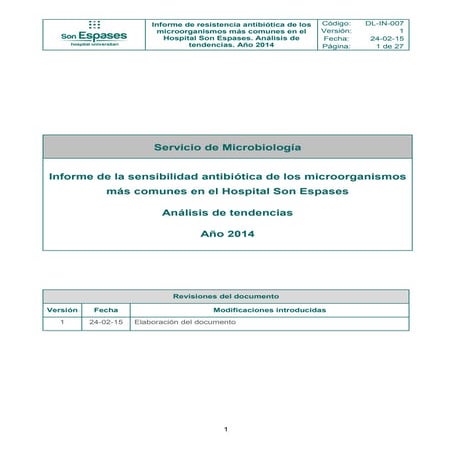 Informe sensibilidad antibiotica 2014