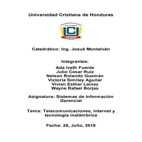 Telecomunicaciones, internet y tecnología inalámbrica