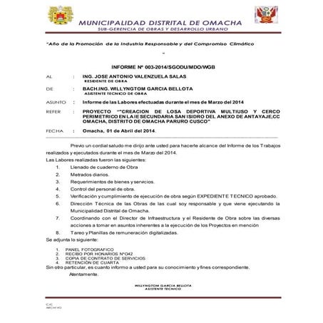 informe de obra