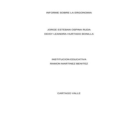 Informe sobre la ergonomia