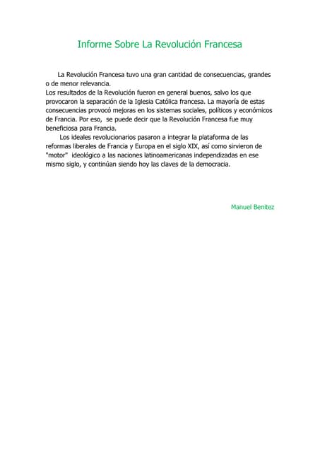 Informe sobre la revolución francesa