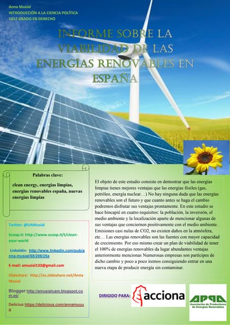 Informe sobre la viabilidad de las ...