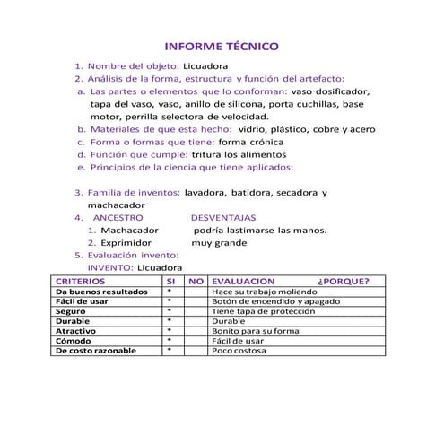 Informe técnico