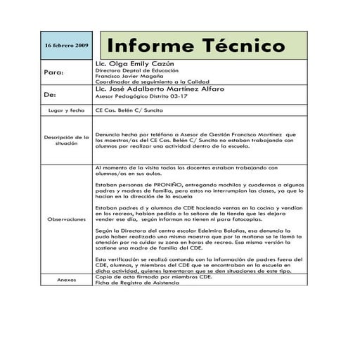 Informe TéCnico BeléN
