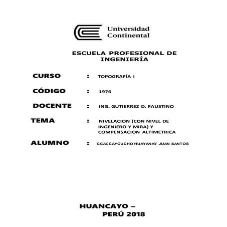 INFORME TÉCNICO - NIVELACIÓN - UCCI