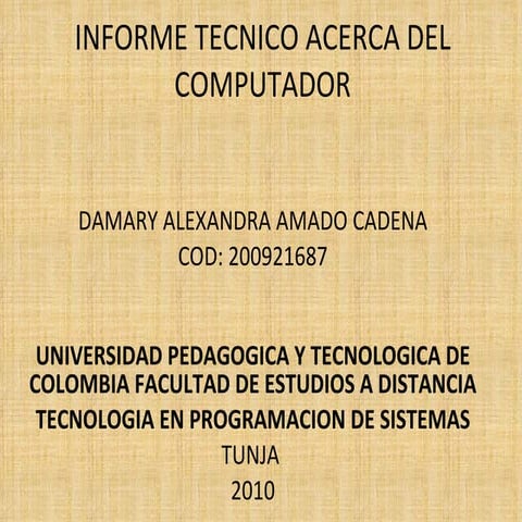 Informe tecnico acerca del computador