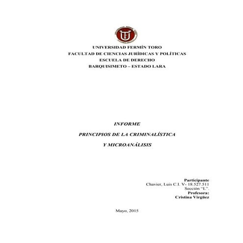 Principios de la criminalística y Microanálisis