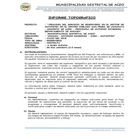 Informe topografico