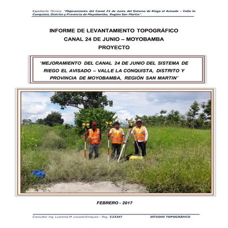 Informe topográfico canal 24 de junio