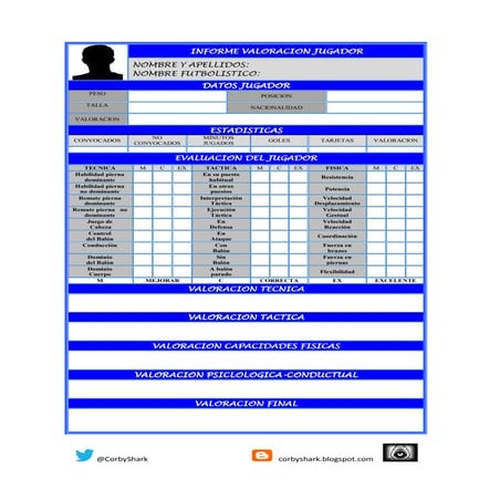 Informe valoracion jugador