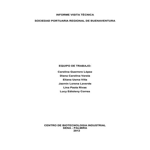 Informe Visita Técnica SPRB