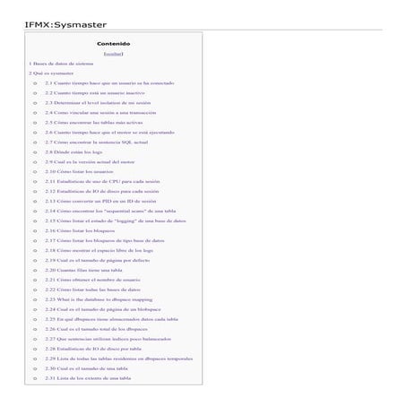 Informix 12.10 sysmaster_contenido