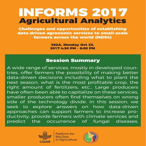 Informs 2017 ag session cgiar