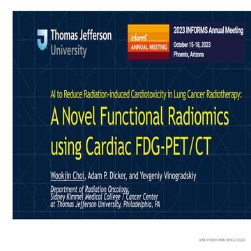 Artificial Intelligence To Reduce Radiation-induced Cardiotoxicity In Lung Ca...