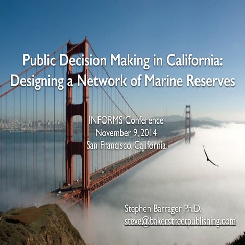 Designing a Network of Marine Reserves in California