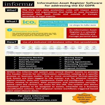 Using an Information Asset Register for the GDPR