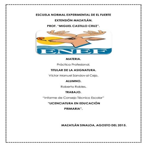 Inforne Consejo Técnico Escolar.