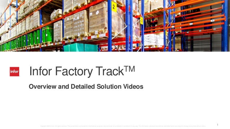 Infor Factory Track Erp – Setup (Factory Track Integration Guide) – ETXOD