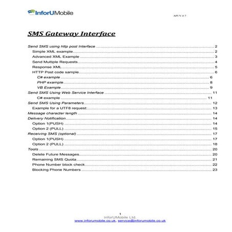 SMS API InforUMobile