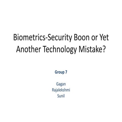 Biometrics Pros & cons