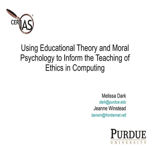Using Educational Theory and Moral Psychology to Inform the Teaching of Ethic...