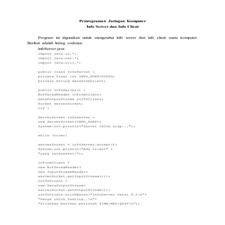 Info server dan info client