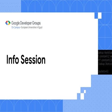 Info Session - GDG on Campus European Universities in Egypt