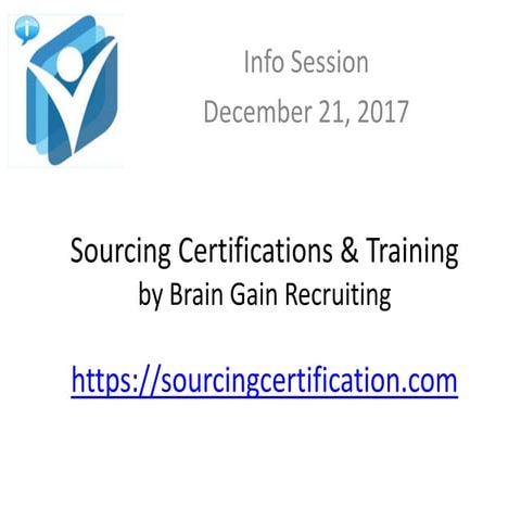 Info session - sourcing & training certification 