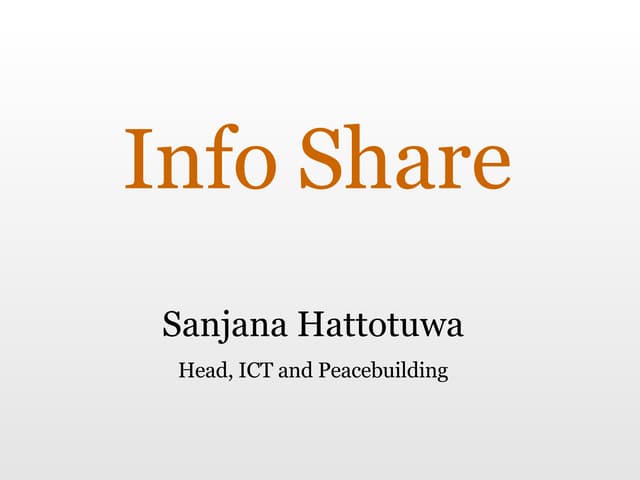 InfoShare Sri Lanka - Technology for social transformation