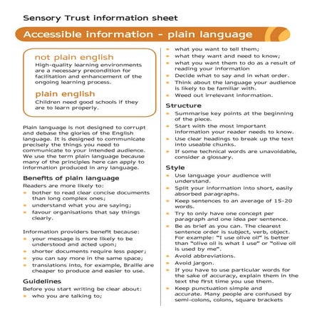 Plain Language - Sensory Therapy Gardens Fact Sheet