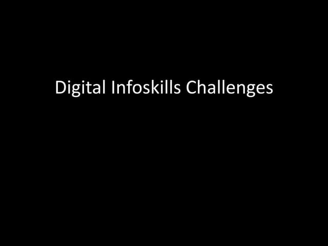 Infoskills challenges