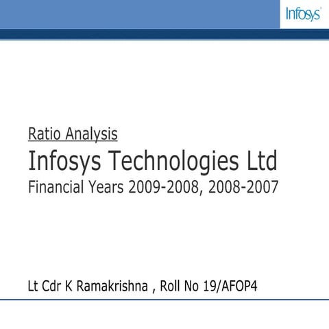 Infosys - Ratio analysis