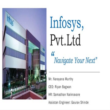 Infosys Presentation by1.Riyan Bagwan 2.Samadhan Naiknavare 3.Gaurav Shinde 4...