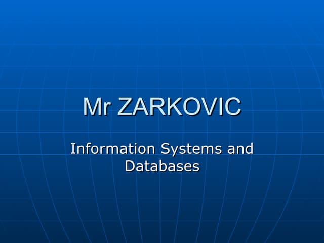Info systems databases