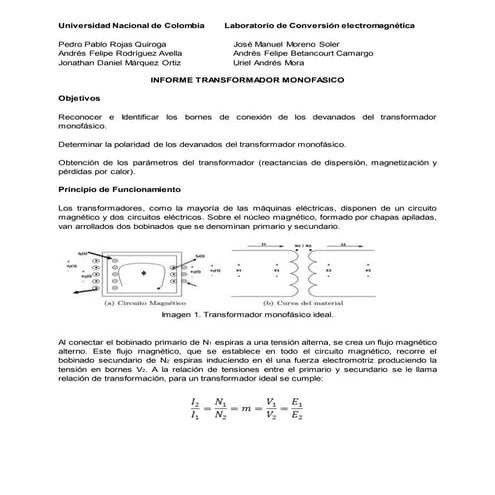 Transformador monofásico