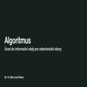 Inforamační věda: Algoritmus