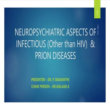 Neuropsychiatric manifestations of other infectious and Prion diseases
