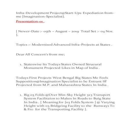 Infra development projects @[imagination-specialist].