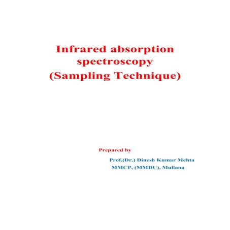 Sampling of solids in IR spectroscopy | PPTX
