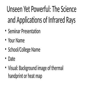 Infrared rays | PPT