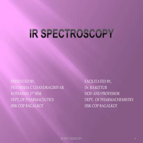 Infra red spectroscopy