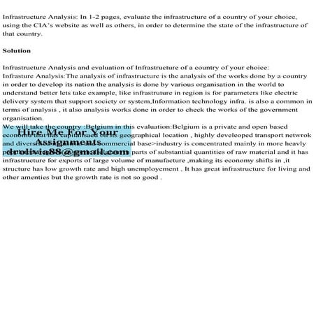 Infrastructure Analysis In 1-2 pages, evaluate the infrastructure o.pdf