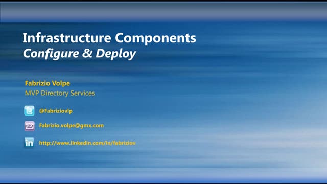 Infrastructure components configure and deploy 24 hiapc fabrizio volpe