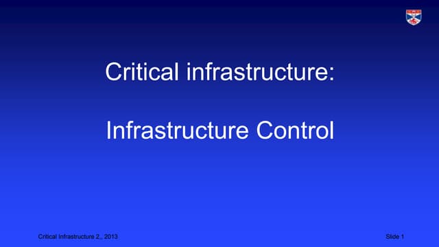 Infrastructure control