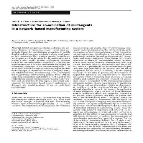 Infrastructure for co ordination of multi-agents